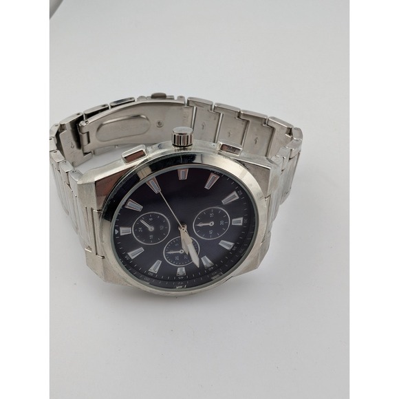 Accutime Watch Men 42mm Case Blue Dial 8.25" Band- New Battery - Picture 4 of 7